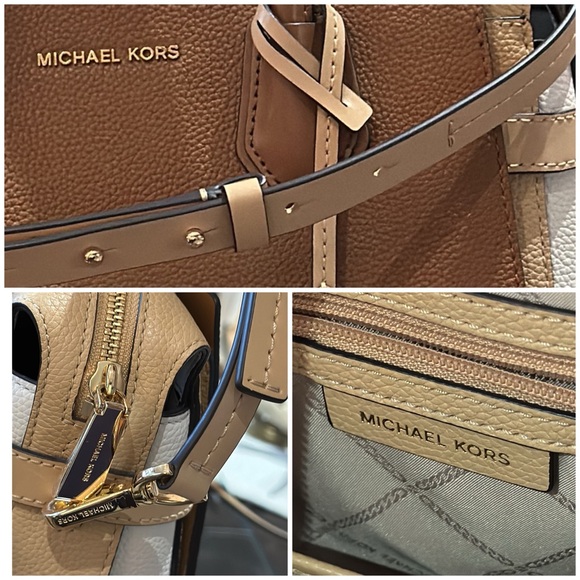 Authentic Michael Kors Mercer Tri-Color Pebbled Leather Satchel, PRISTINE! - Picture 13 of 16